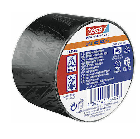 ΜΟΝΩΤΙΚΗ ΤΑΙΝΙΑ ΦΑΡΔΥΑ ΜΑΥΡΗ 25mt x 50mm TESAFLEX